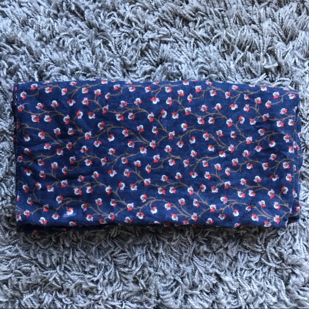 Navy Floral Infinity Scarf